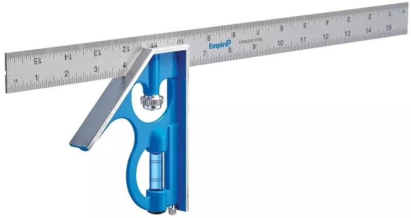 Empire True Blue Series E280 Combination Square, Stainless Steel Blade, 16 in L Blade