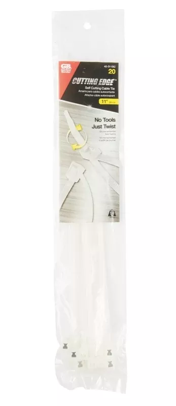 Gardner Bender 45-311SC Cable Tie, 3 in Max Bundle Dia, Double-Lock Locking, Nylon, Natural