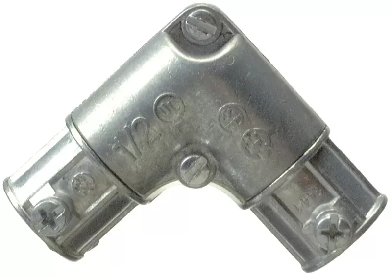 Halex 14605 EMT Inside Corner Pull Elbow, 90 deg Angle, 1/2 in, Zinc, Each