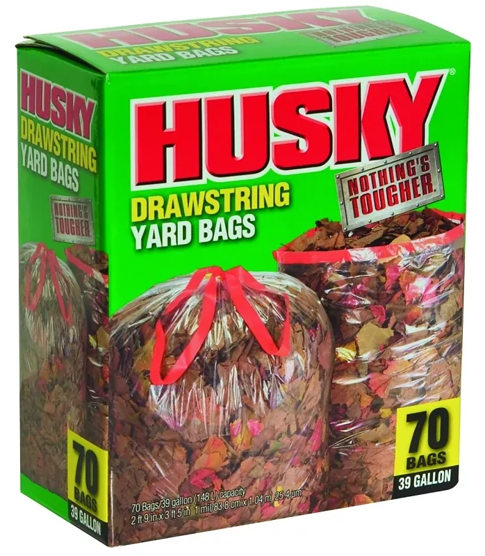 Husky HK39DS070C-M Yard Bag, 39 gal, Clear