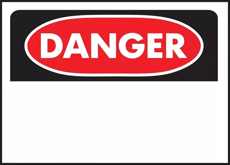 Hy-Ko 523 Danger Sign, Rectangular, White Background, Polyethylene, 10 in H x 14 in W Dimensions, Pack of 5
