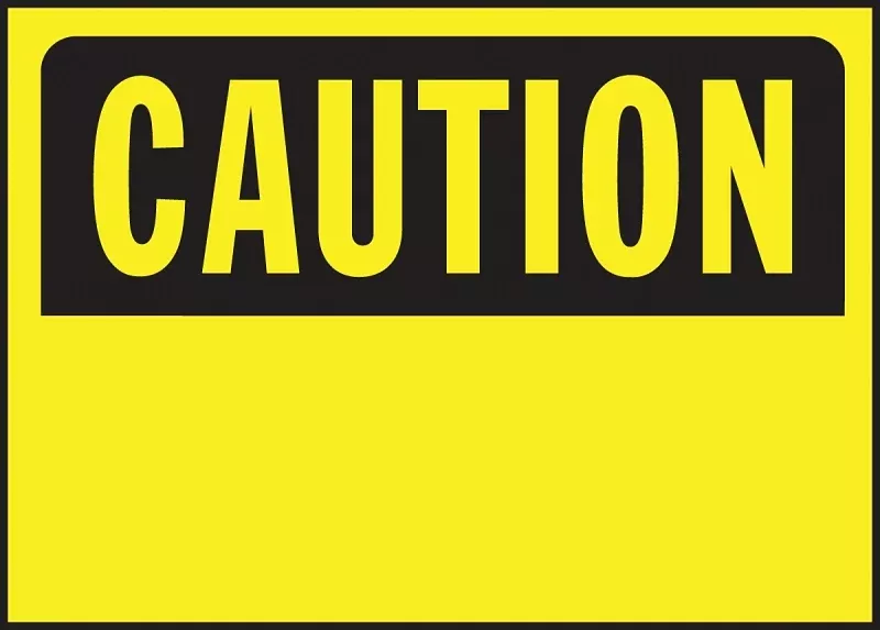Hy-Ko 562 Caution Sign, Rectangular, Yellow Background, Polyethylene, 14 in W x 10 in H Dimensions, Pack of 5