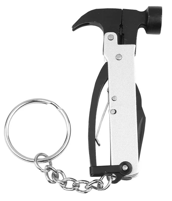 Hy-Ko KC625 Key Chain, Tiny Hammer Multi-Tool, Steel Case, Pack of 5