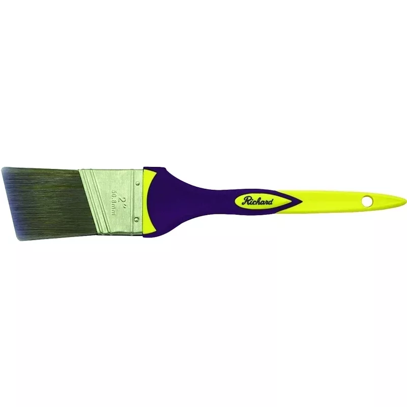 Hyde 80841 Paint Brush, 2 in W, Angular Brush, Polyester Bristle, Soft-Grip Handle