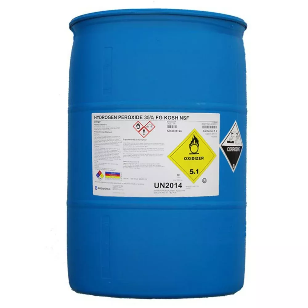 Hydrogen Peroxide - 35% Food Grade / NSF - 55 Gallon Drum