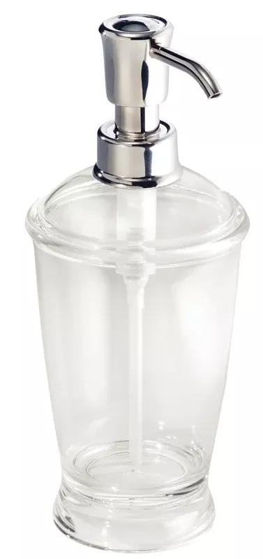 iDESIGN 45620 Soap Dispenser, 12 oz Capacity, Plastic, Clear, Chrome-Plated, Pack of 2