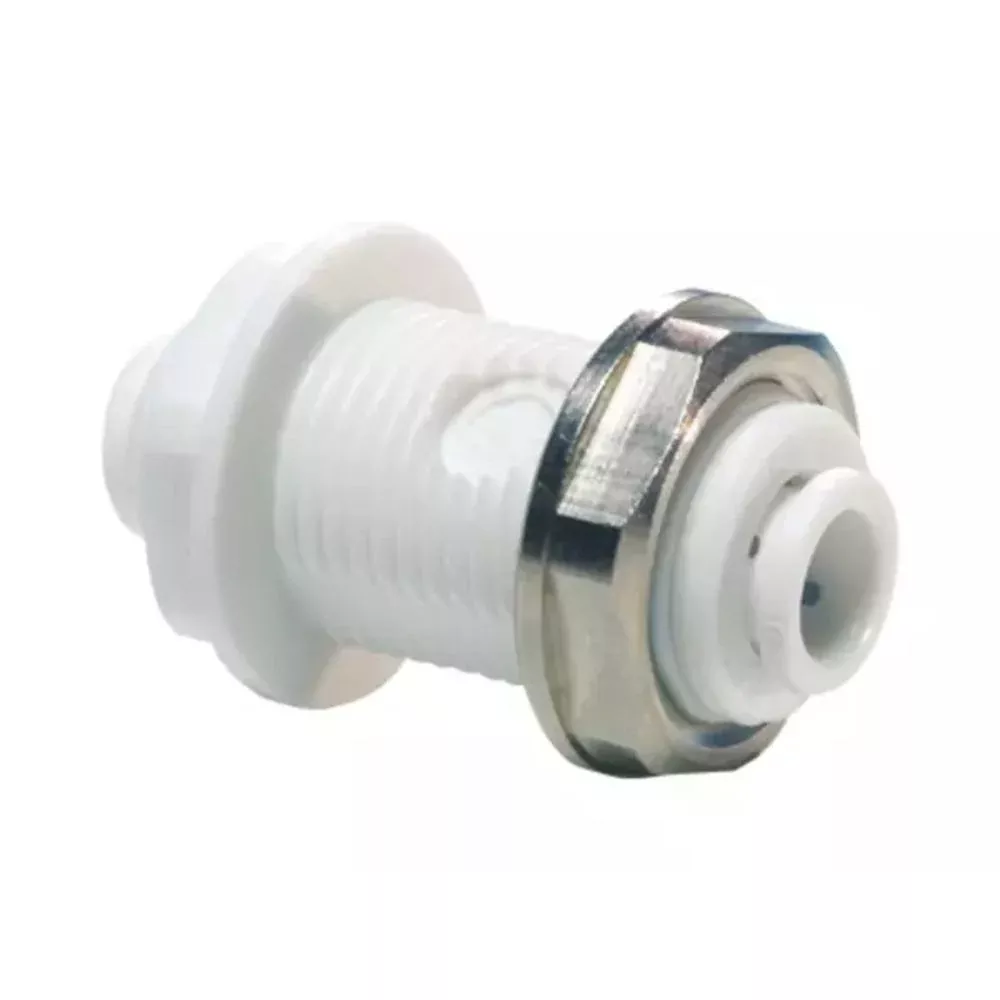 John Guest 1/4" Acetal Bulkhead Union Connector - White