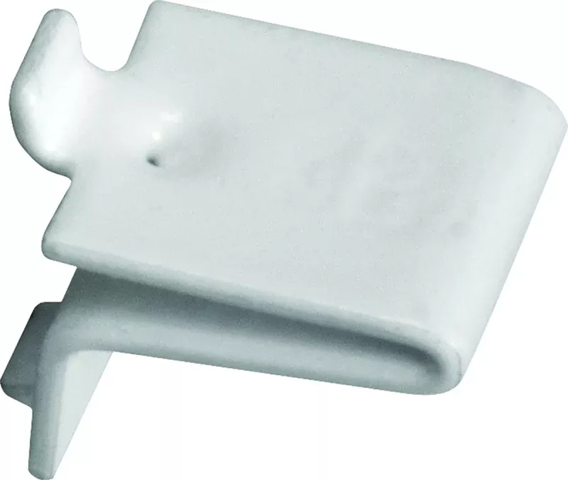 Knape & Vogt 256S P WH Pilaster Shelf Support Clip, Adjustable, Specifications: Mortise Mounting, Steel, White, Mortise