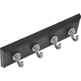 Large Key Hook Rail, Espresso & Silver