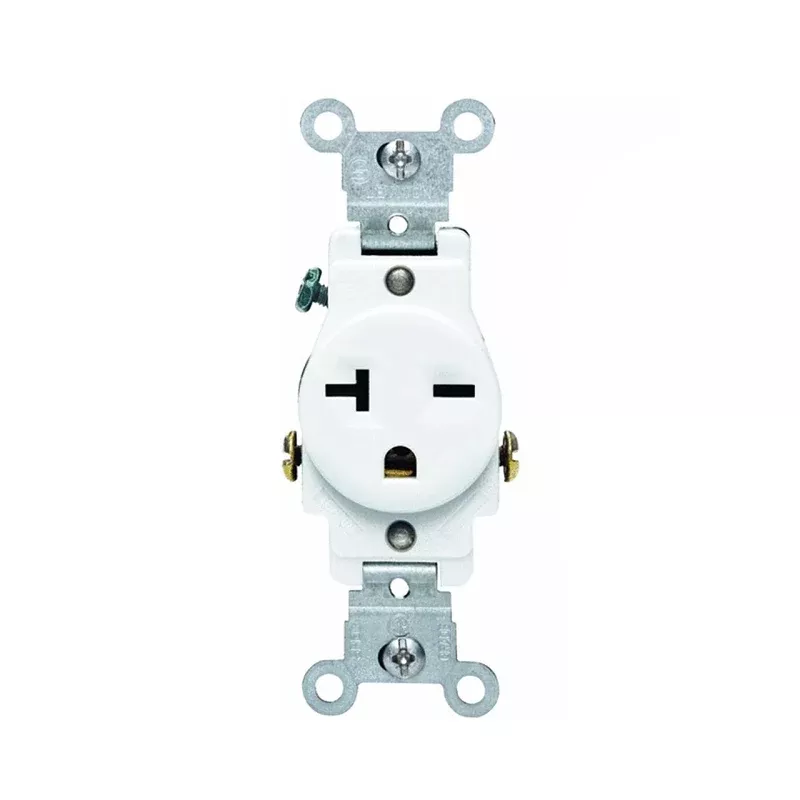 Leviton S02-05821-0WS Single Receptacle, 2 -Pole, 250 V, 20 A, White