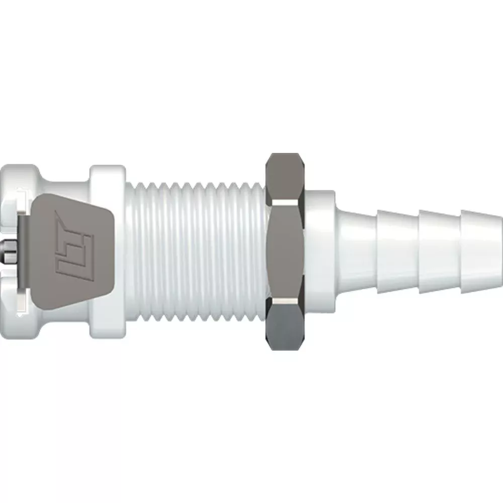 LinkTech 20AC Series Panel Mt. Female, Non-valved, 1/4" HB, Natural Acetal
