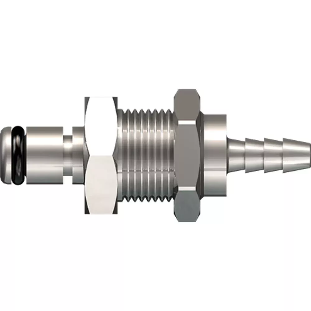 LinkTech 20CB Series Panel Mt. Male, Non-valved, 1/8" HB, Chrome Brass, Buna N