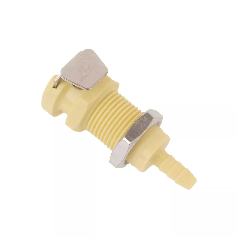LinkTech 20PP Series Panel Mt. Female, Valved, 1/8" HB, Molded Almond Color, Polypropylene, EPDM