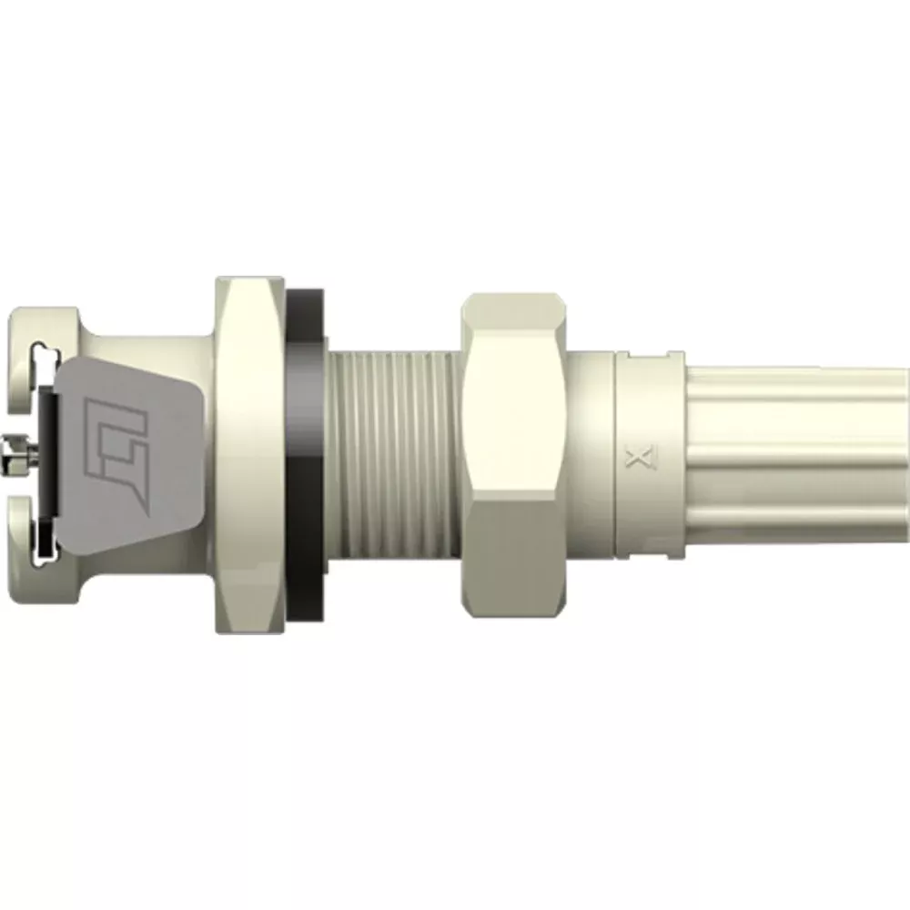 LinkTech 20PP Series Panel Mt, Gasket Seal Socket Female, Valved, 1/4-28 Flat Bottom Port, Polypropy