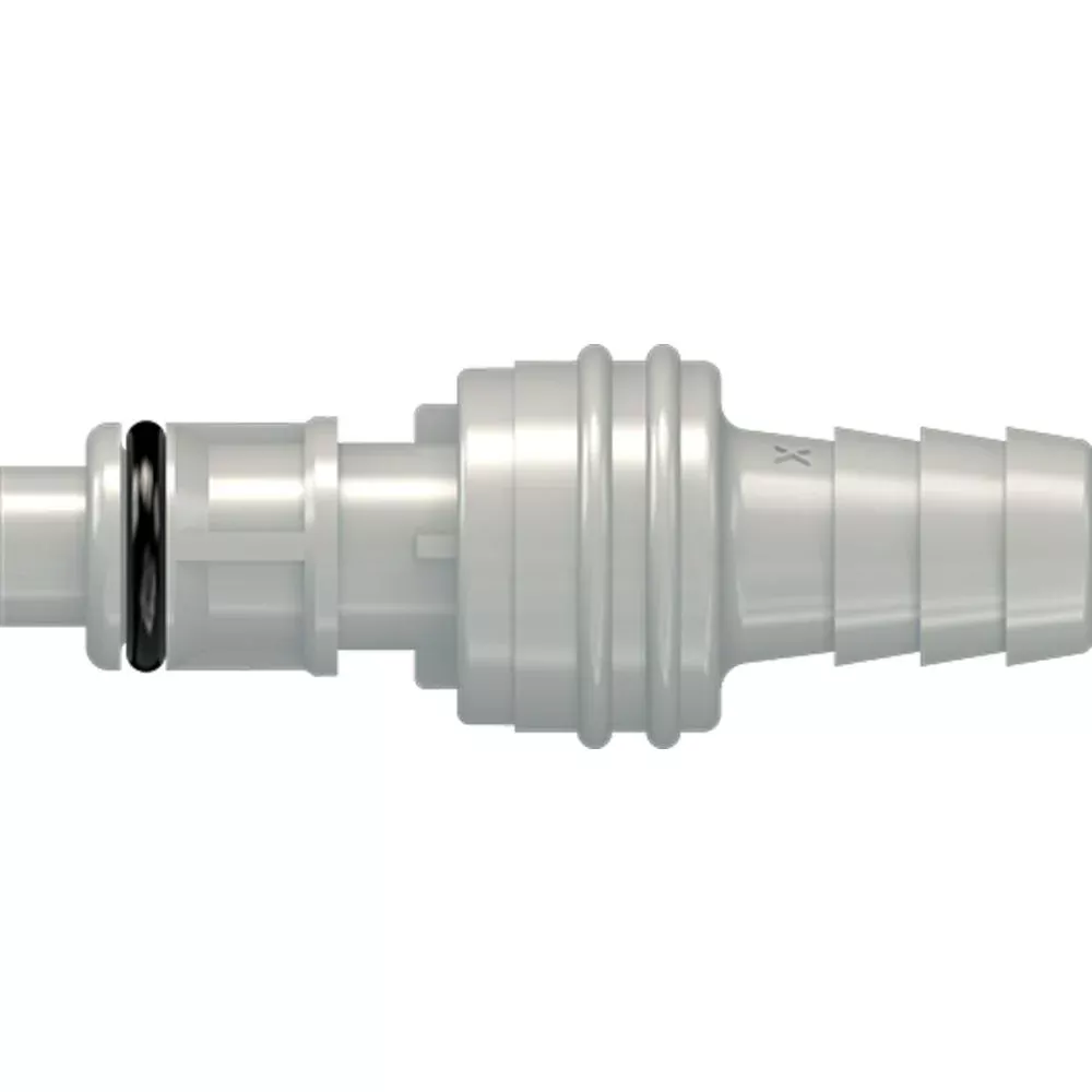 LinkTech 50PP Series Straight Male, Valved, 1/4" HB, Polypropylene, EPDM