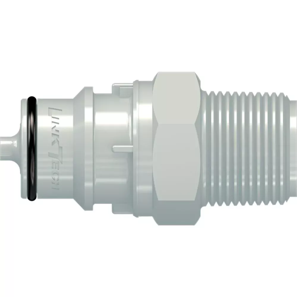 LinkTech 60PP Series Male Thread Male, Valved, 1/2" MNPT, Polypropylene, EPDM