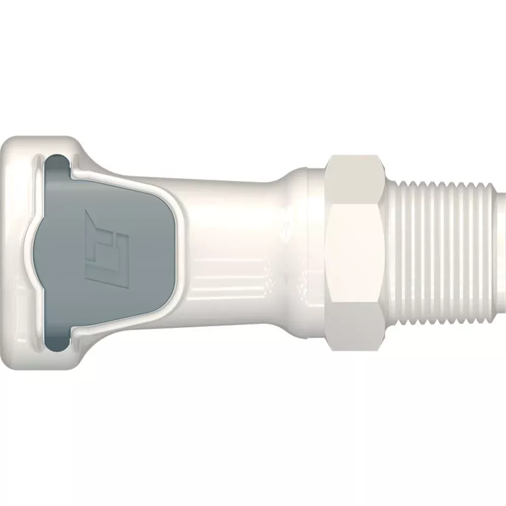 LinkTech 60PS Series Male Threaded Female, Valved, 1/2" MNPT, Polysulfone, EPDM