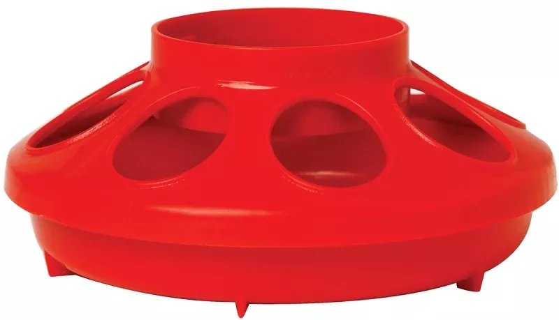 Little Giant 806RED Feeder Base, 1 qt Capacity, 8-Opening, Polypropylene, Red
