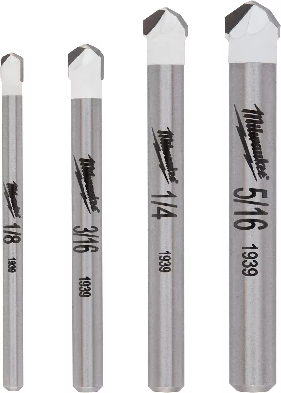 Milwaukee 48-20-8998 Series Drill Bit Set, Specifications: Round Shank, 4-Piece, Carbide