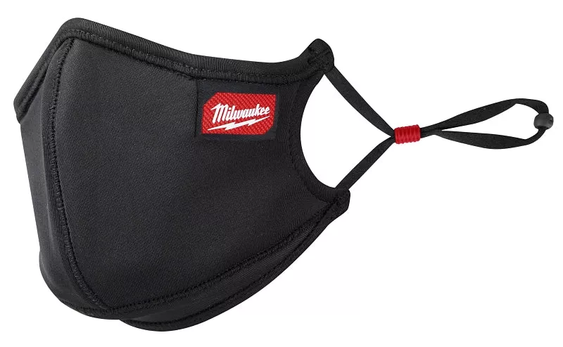 Milwaukee 48-73-4237 3-Layer Performance Face Mask, L/XL Mask, Black, Nylon/Polyester/Spandex Facepiece, Water Resist