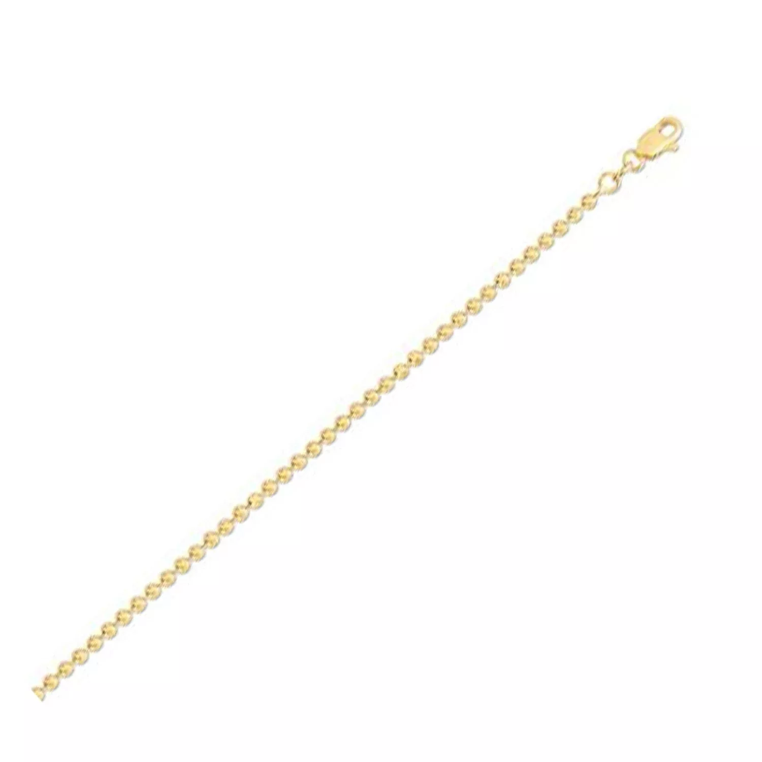 Moon Cut Bead Chain in 14k Yellow Gold (2.50 mm)