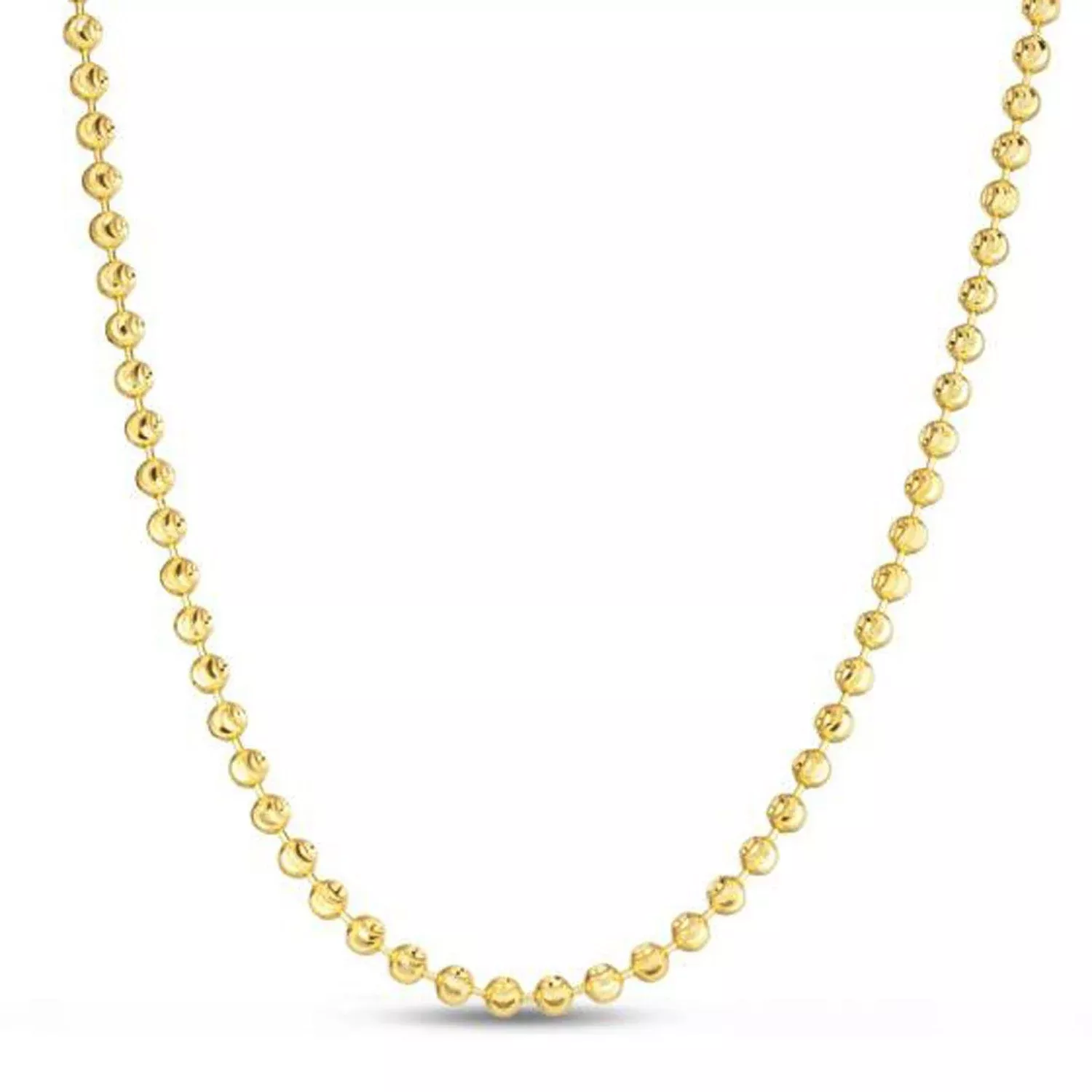 Moon Cut Bead Chain in 14k Yellow Gold (4.00 mm)