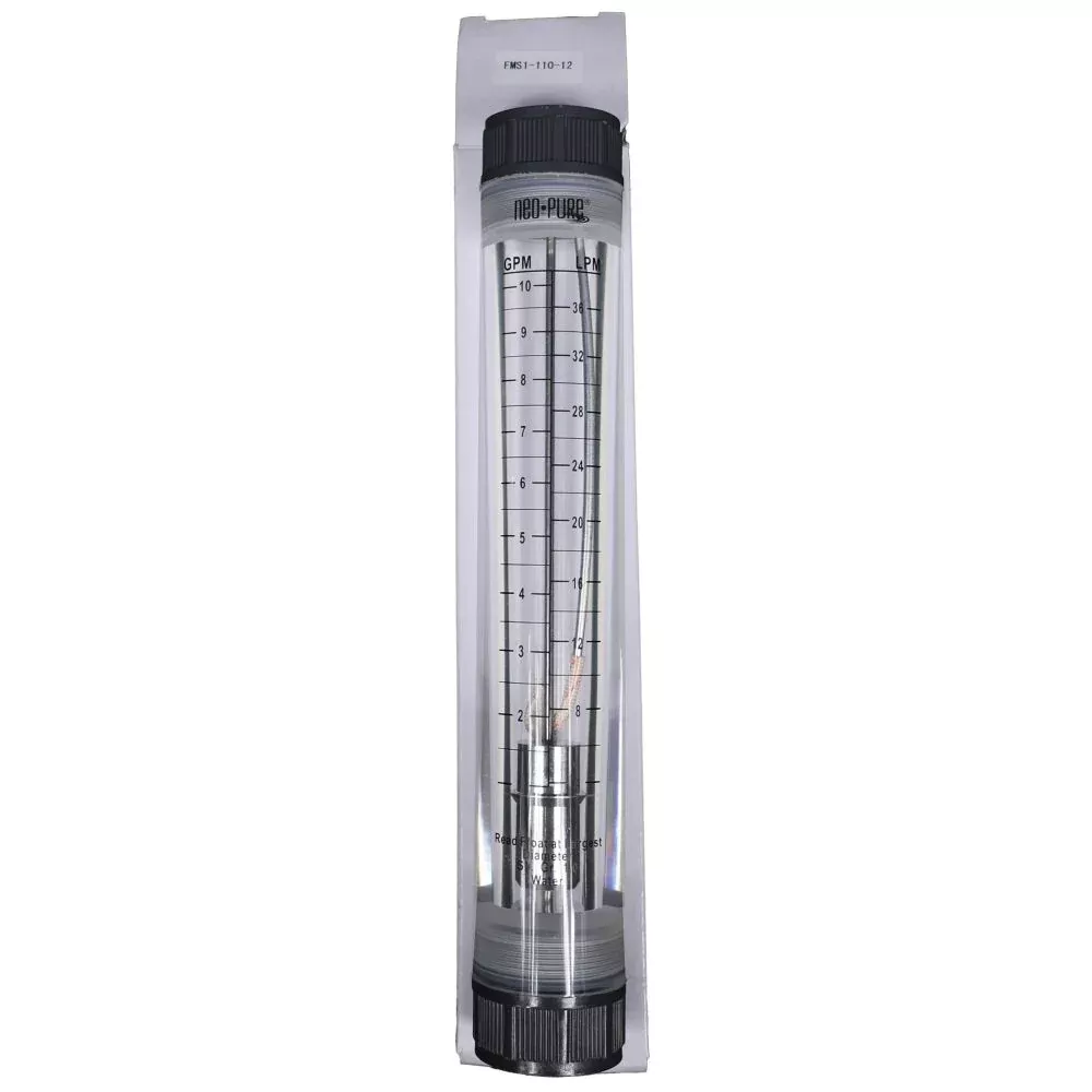 Neo-Pure Inline Flowmeter 1-10GPM 3/4" FNPT