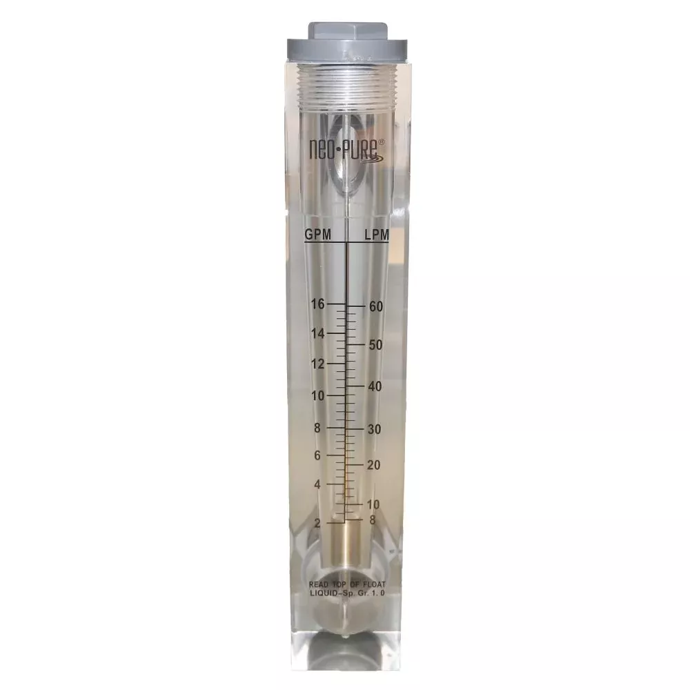 Neo-Pure Panel Mount Flowmeter 2-16GPM 1" MNPT