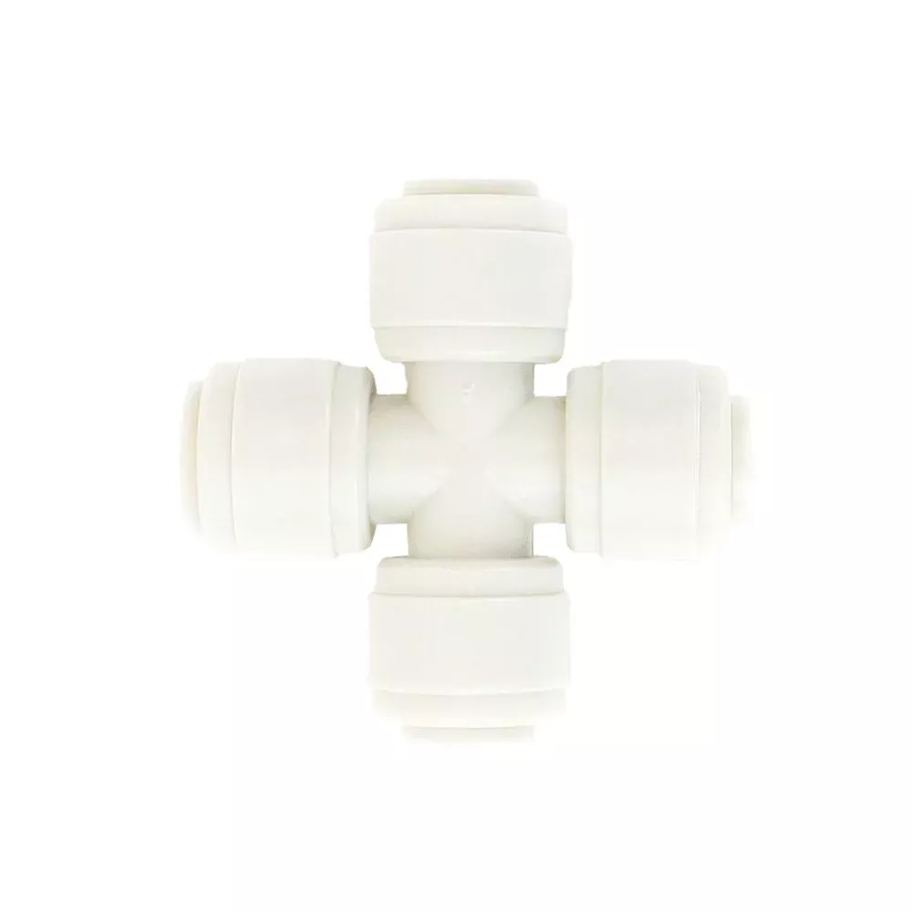 NeoFit - Acetal White Union Cross 1/4" tube