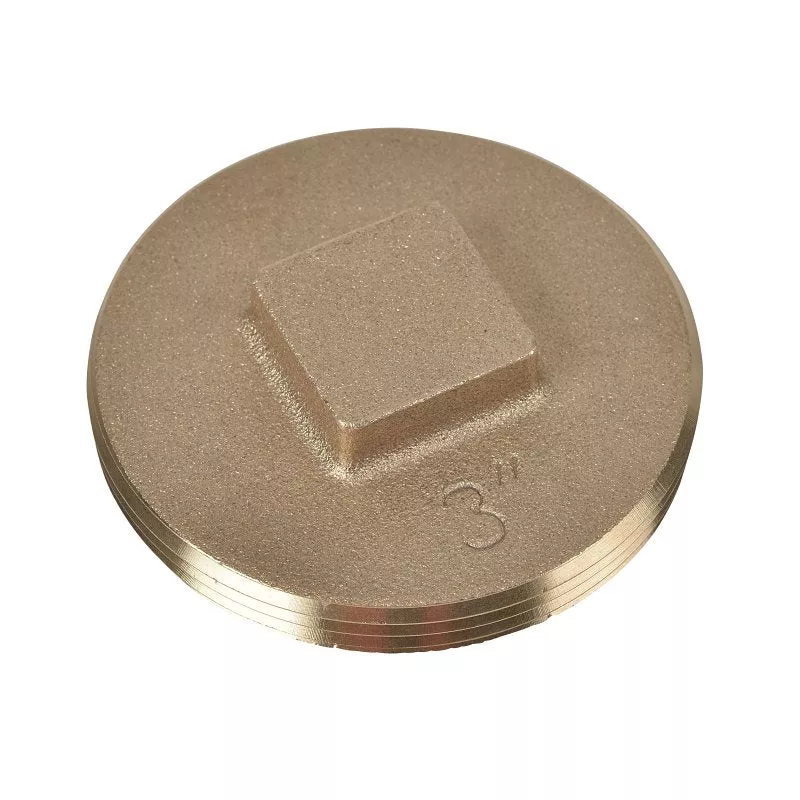 Oatey 42372 Cleanout Pipe Plug, 3 in, Raised Head, Brass