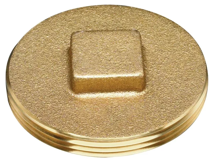 Oatey 42373 Cleanout Pipe Plug, 3-1/2 in, MNPT, Raised Head, Brass