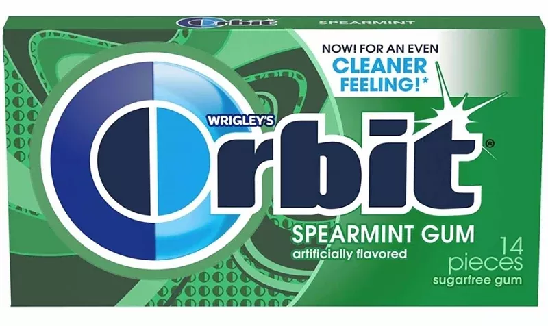 Orbit Gum 21484 Chewing Gum, Spearmint, 14 Piece, Pack of 12