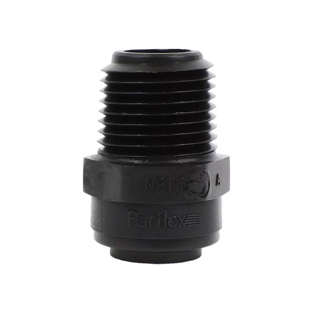 Parker Kynar Male Connector Black - 1/2 x 1/2 NPTF