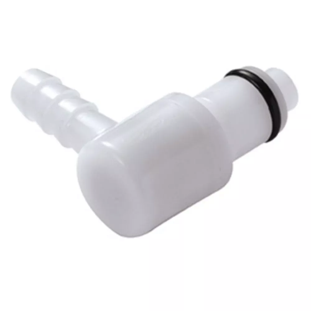 PLCD23004 Valved Elbow Hose Barb Coupling Insert 1/4 ID Barb