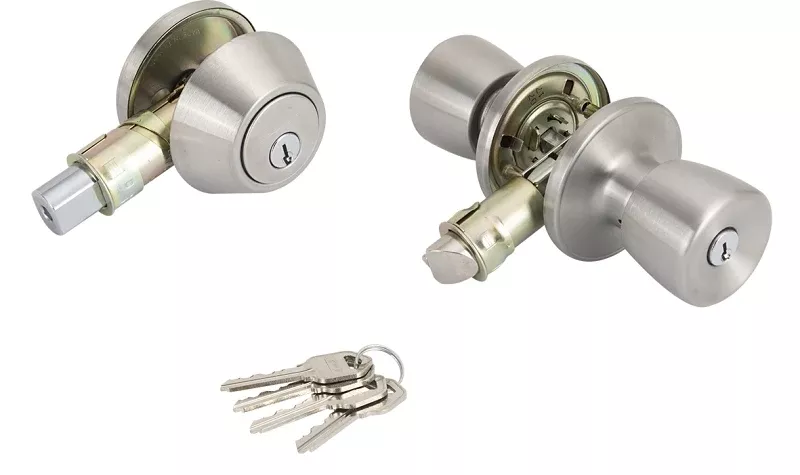 ProSource T-5764-D101SS Combination Lockset, Stainless Steel, Stainless Steel, Pack of 3