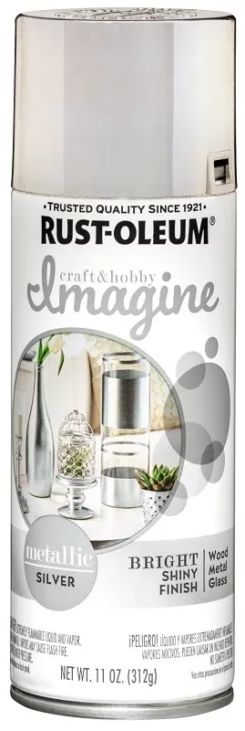 Rust-Oleum Imagine 355101 Craft Spray Paint, Metallic, Silver, 11 oz, Can