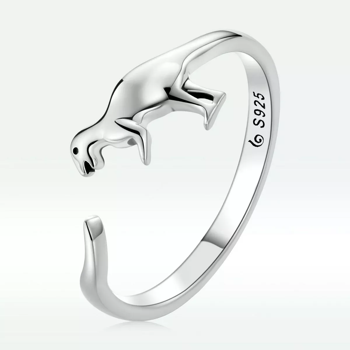 S925 Oxidized Silver Dinosaur Ring for Women