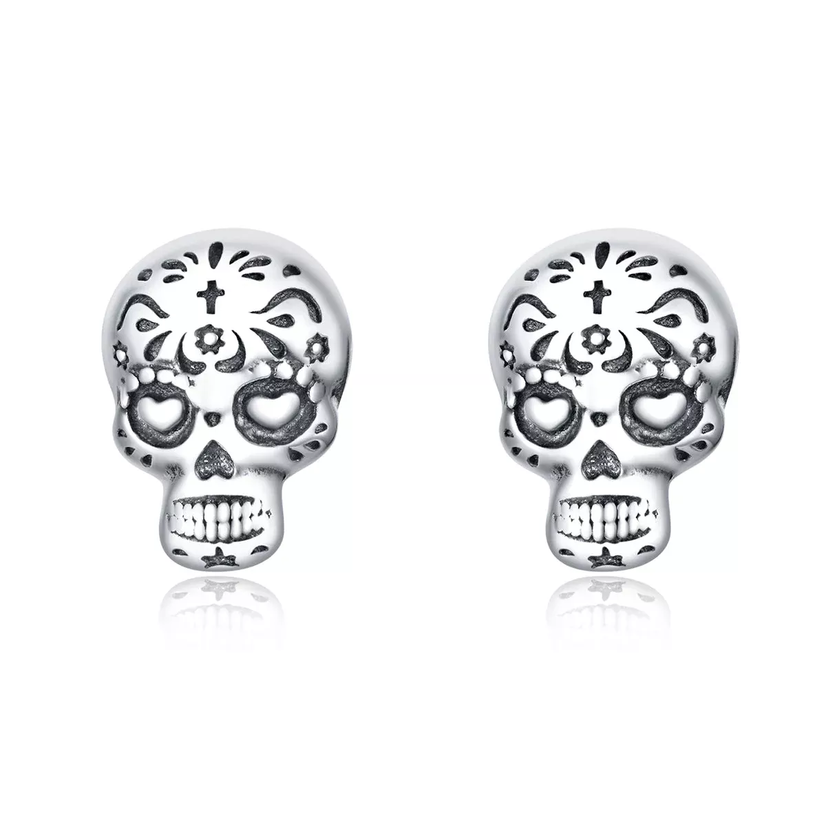 S925 Oxidized Silver Earrings Size 1*0.7cm for Women