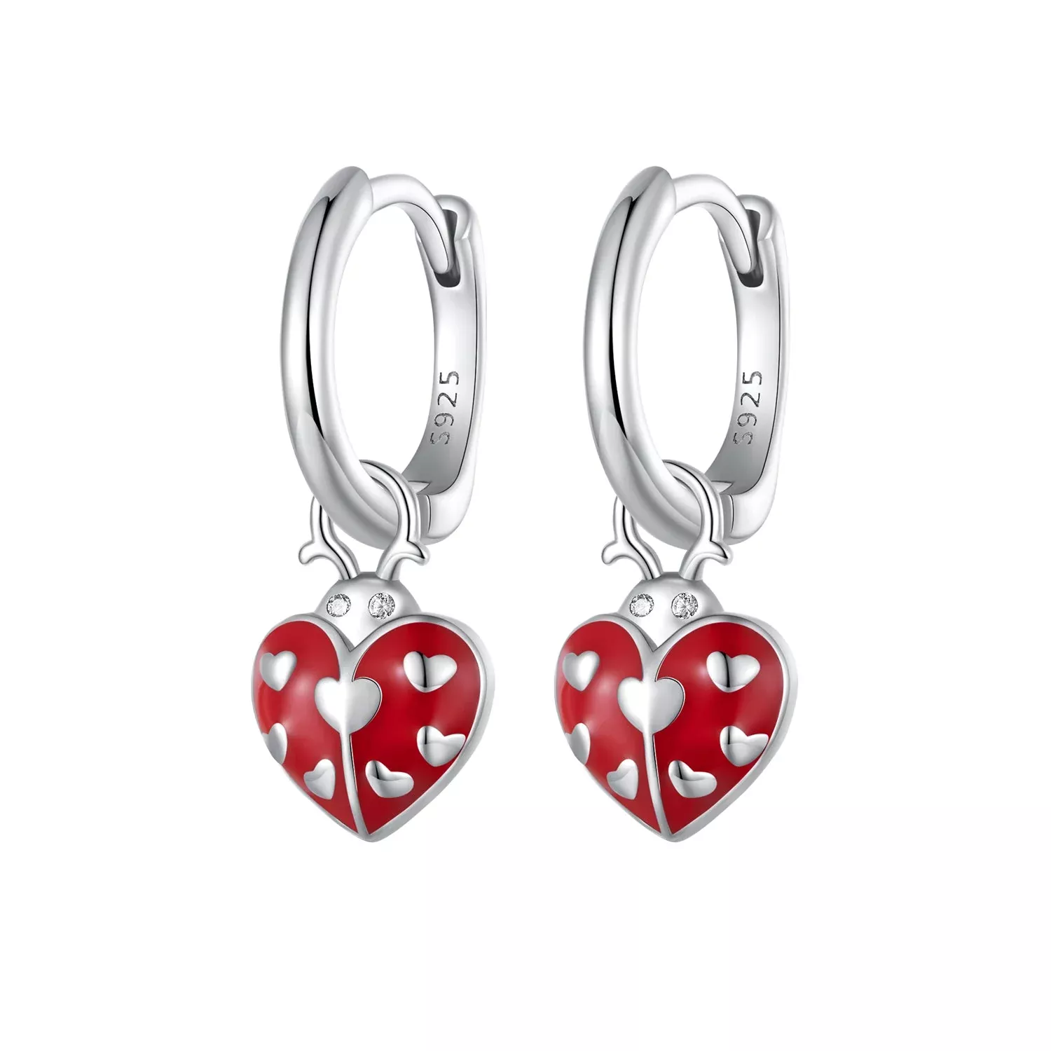S925 Sterling Silver Enamel Process Pavé Set CZ Earrings