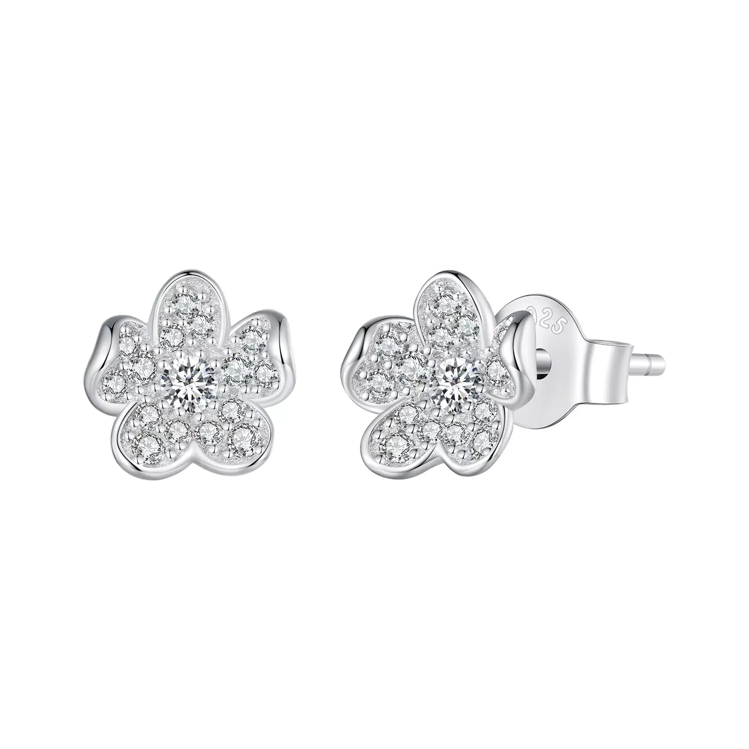 S925 Sterling Silver Pavé Setting CZ Earrings