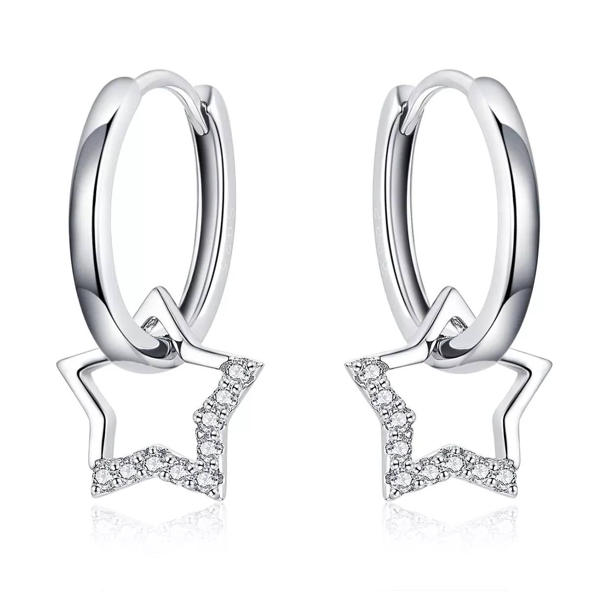 S925 Sterling Silver Plated Platinum CZ Earrings for Women