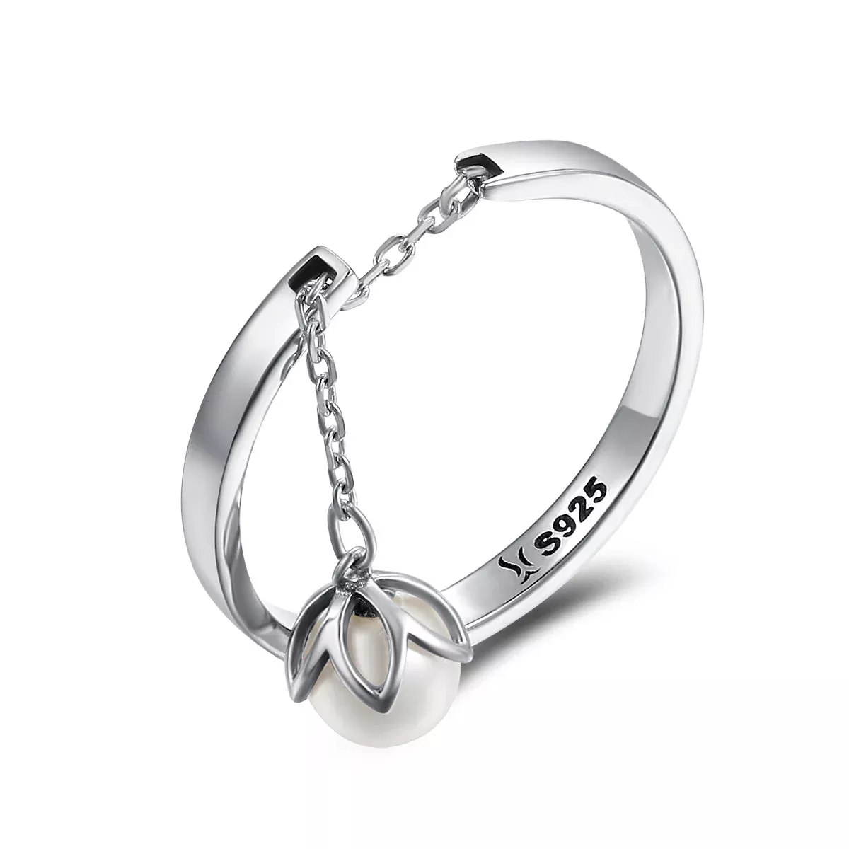 S925 Sterling Silver Ring Width 0.2CM Bead 0.6CM for Women