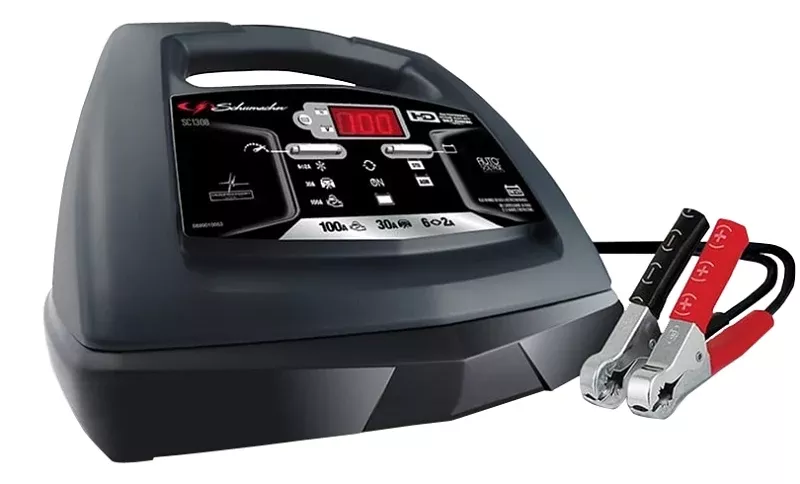 Schumacher SC1308 Battery Charger/Engine Starter, 4 A Continuous, 19 A Intermittent Input, 6/12 V Output, AGM Battery