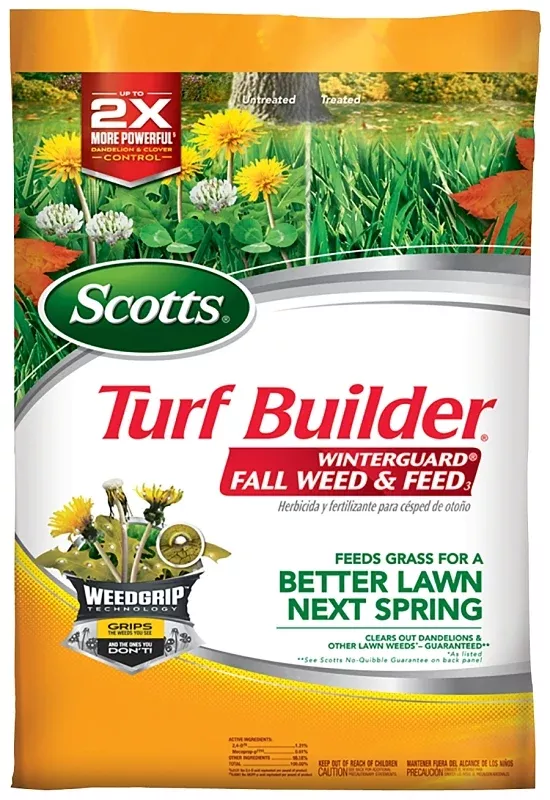 Scotts Turf Builder WinterGuard Fall Weed & Feed5 Series 22446 Weed Killer and Lawn Fertilizer, 11.28 lb Bag, Granular