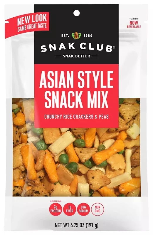 Snak Club CSU29466 Oriental Snack Mix, Solid, Soy Sauce, 7 oz, Pack of 6