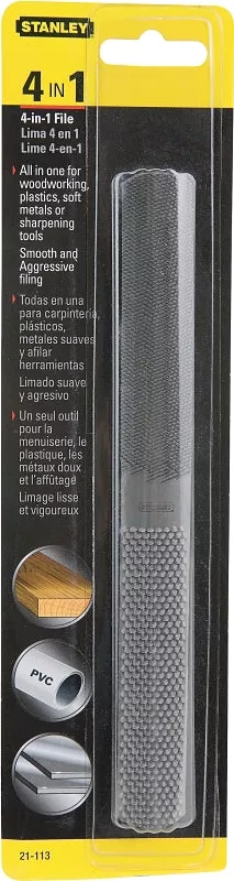 STANLEY 21-113 File, Double-Cut, Rasp-Cut Cut