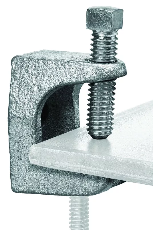 SuperStrut Z502-10 Beam Clamp, 2 in L, Iron, Silver, Electro-Plated