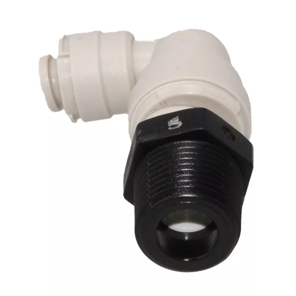 Swivel Elbow with 0.5 GPM Flow Restrictor 1/4 x 3/8 MPT