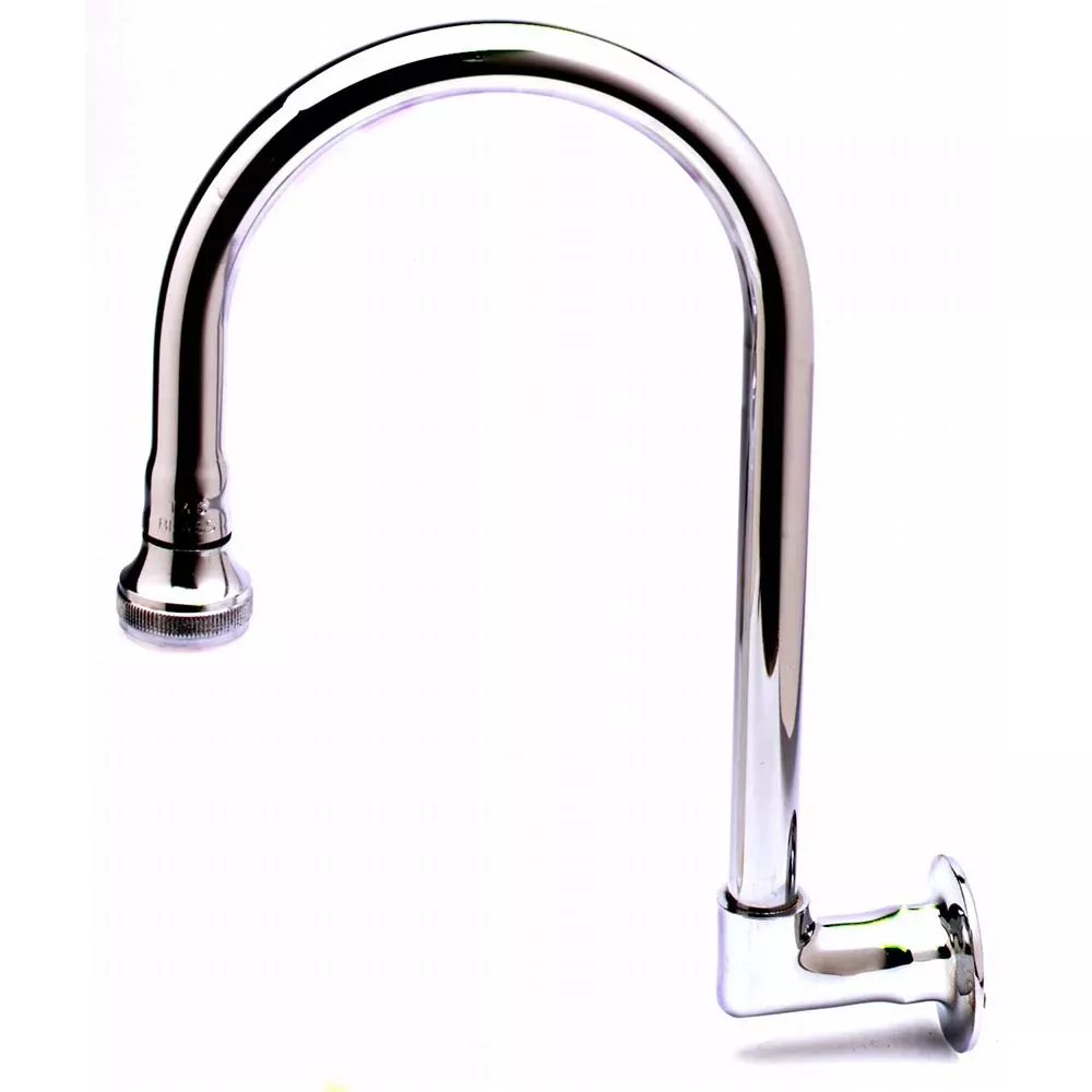 T&S Brass B-0535 Rigid Gooseneck Wall Mount with rosespray
