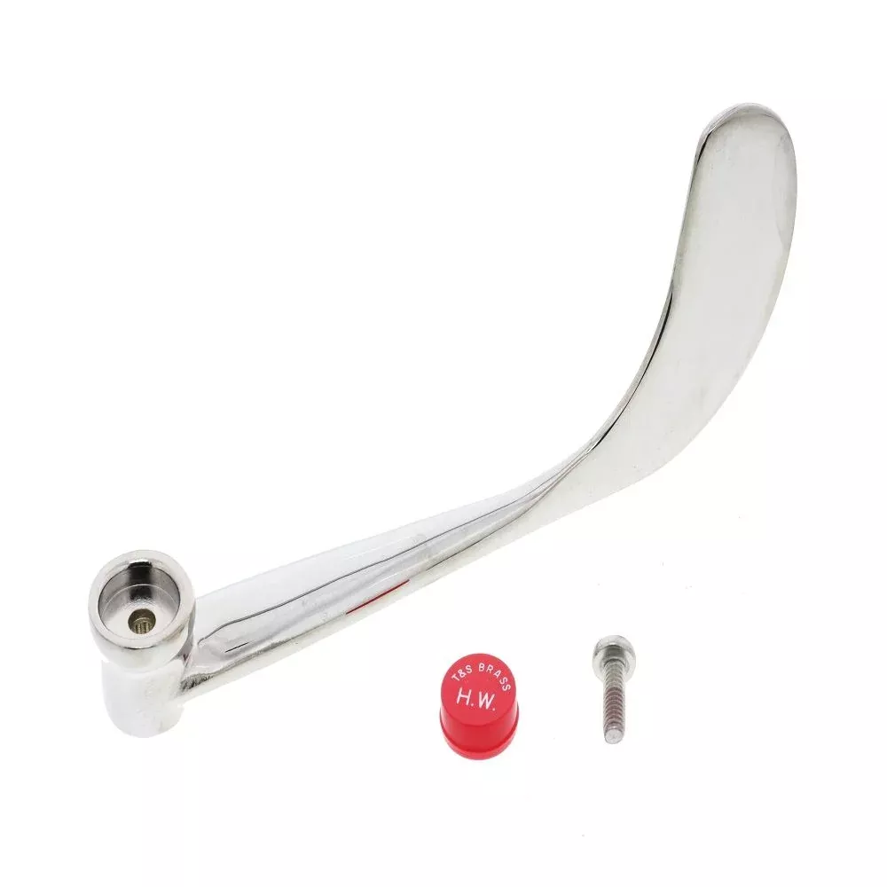 T&S Brass B-WH6H Chrome Plated 6" Wrist Action Handle, Hot Index